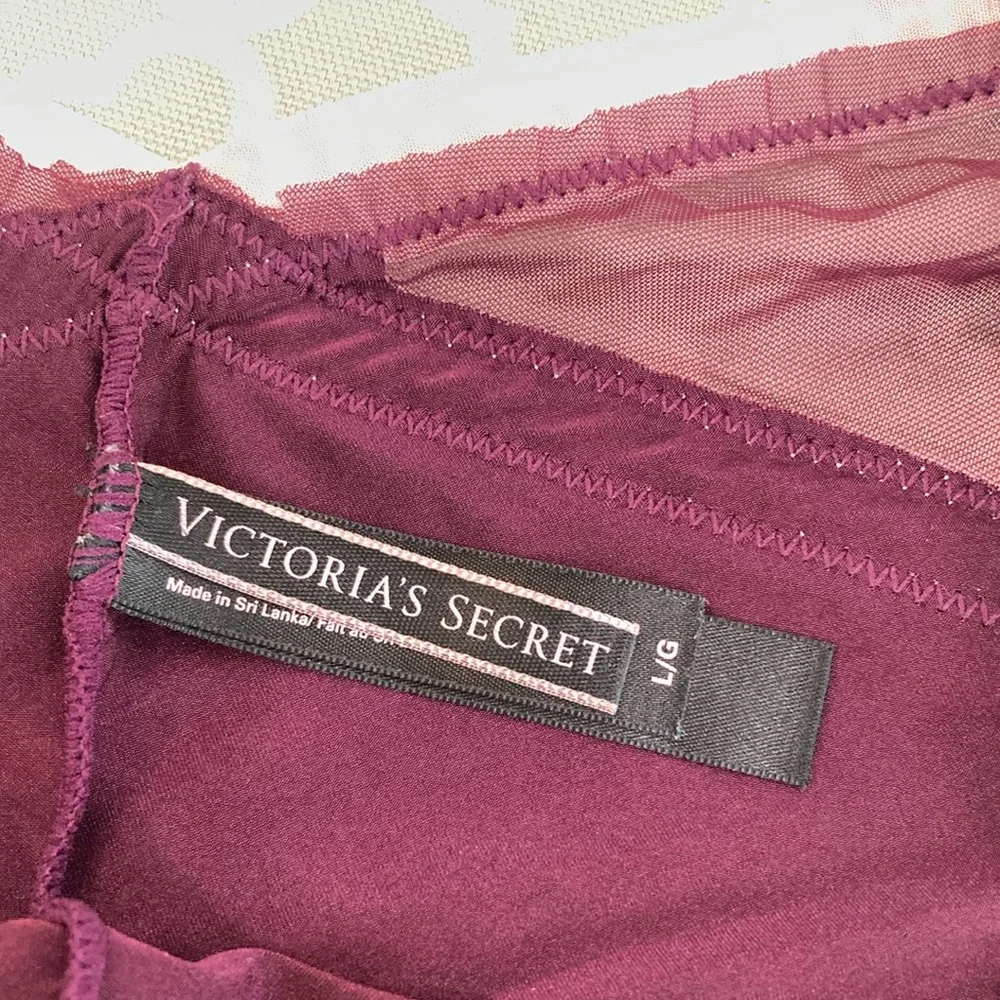 Vintage Victoria’s Secret Leopard Trim Mesh Side Cheeky Purple L